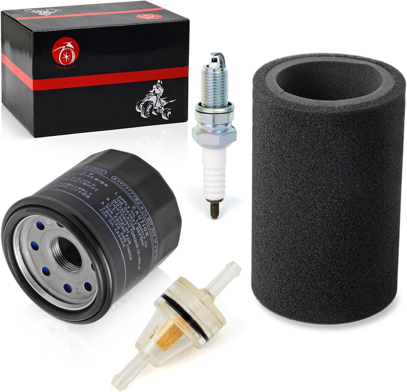 Air Filter Foam & Oil Filter & Spark Plug For Yamaha Grizzly Bruin Wolverine 350 450 2004-2014 Kodiak 400 450 2004-2006 5UH-E4451-10-00