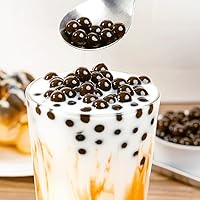 Vista 3 de Tea Zone [1 libra - 12 paquetes] Perlas de azúcar morena, perlas explosivas para tés, batidos, batidos y coberturas de postres Vendido por caja