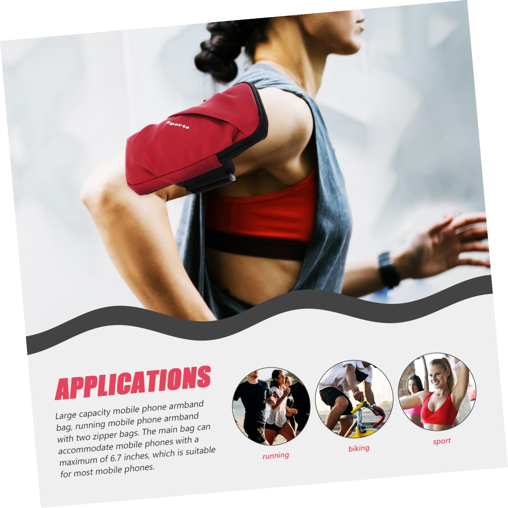 Uonlytech 2piezas Bolsillo De Brazo para Teléfono Móvil Bolsa y Transpirable para Correr Soporte De Brazo para Smartphone Apto para Actividades Al Aire y Deporte