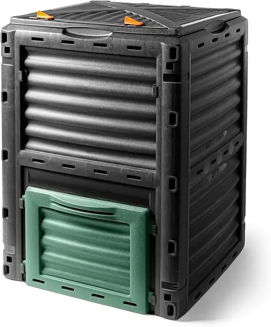 Thermo Komposter 300 Liter schwarz - Kunststoff Kompostbehälter wetterfest