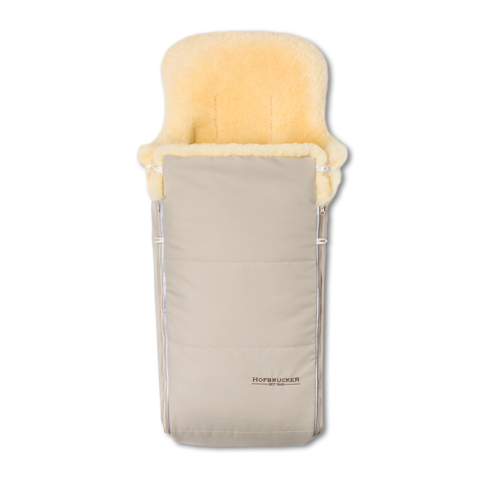 Hofbrucker Lammfell Fußsack Luxus | Lammfell Fußsack Kinderwagen Winter, Buggy | Baby Fußsack 100% Merino-Lammfell | Atmungsaktiv & waschbar | Winterfußsack echtes Lammfell