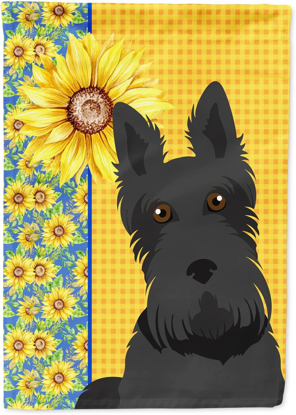Caroline's Treasures WDK5439CHF Summer Sunflowers Red Fox Labrador Retriever House Flag Large Porch Sleeve Pole Decorative Outside Yard Banner Artwork Wall Hanging, Polyester, House Size, Multicolor