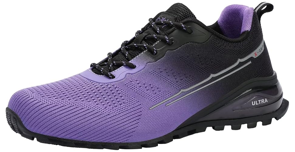 ikunka Men's Fashion Sneakers Lightweight Breathable Walking Shoes Tennis Cross Training Shoe Non Slip Trail Running Shoes - 11 Wide - Purple