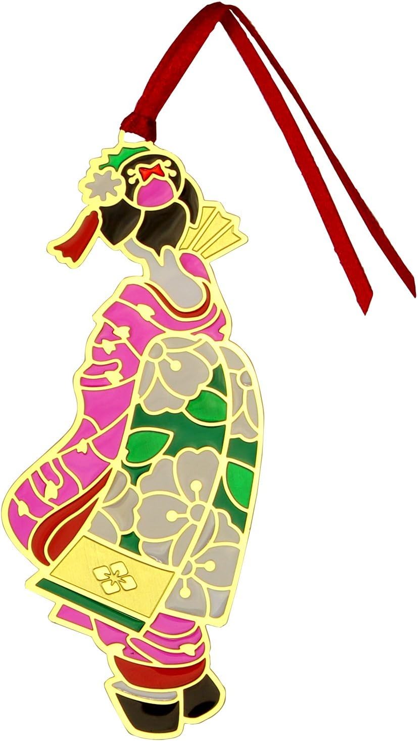Tomoko 12519 Bookmark Maiko Dark Peach Stained Glass Style