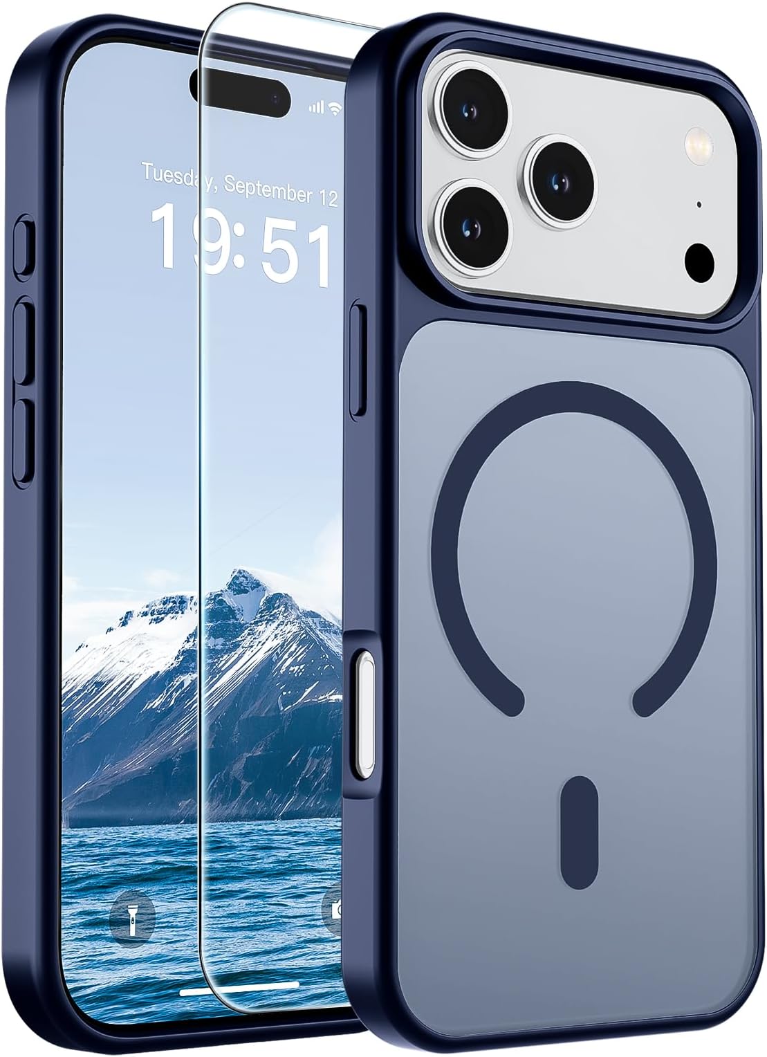 supfine Magnetic for iPhone 17 Pro Max Case Navy Blue