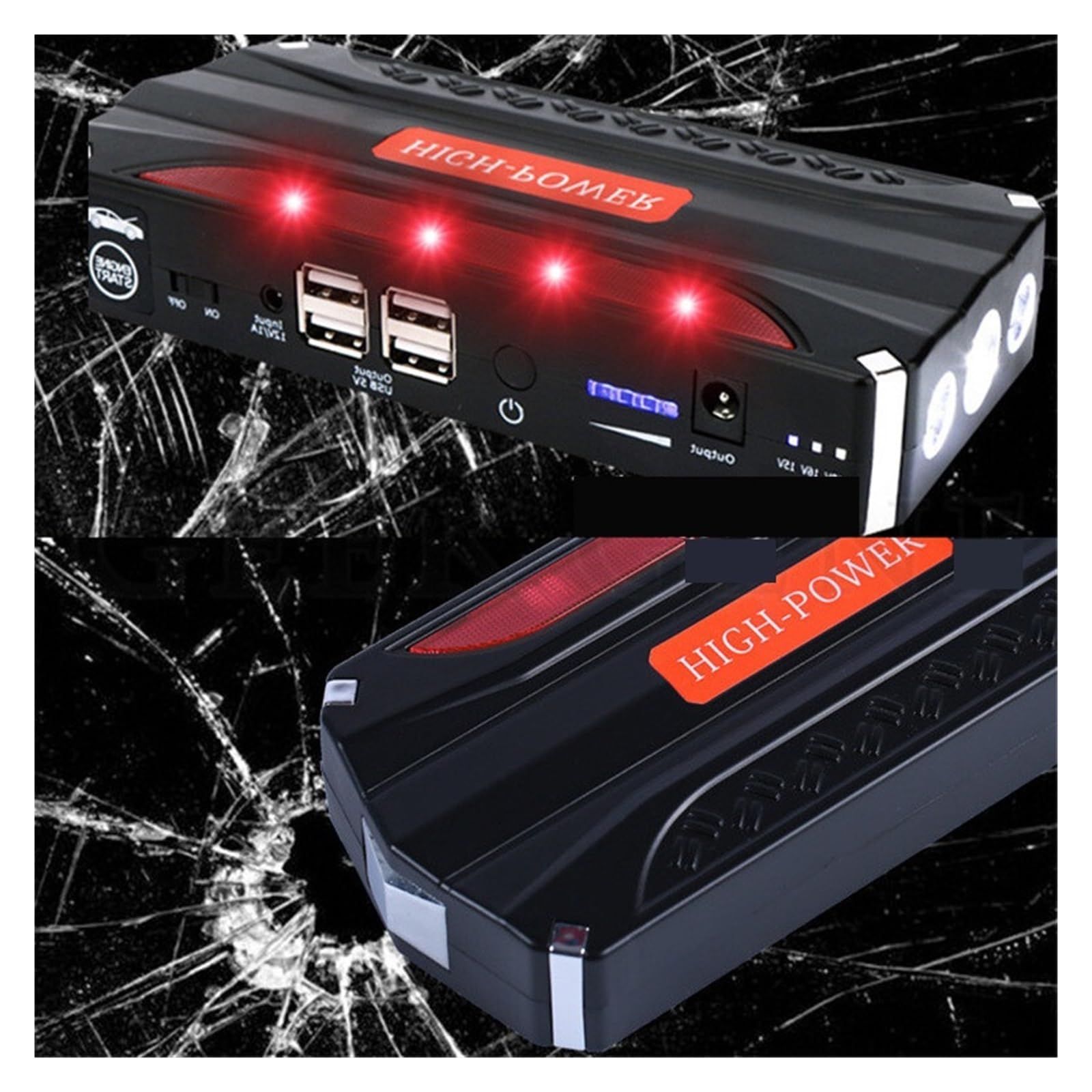 Wielofunkcyjne Urządzenie Rozruchowe 12V 600A Urządzenie Do Uruchamiania Awaryjnego Samochodu Przenośna Ładowarka Samochodowa Power Bank Do Wzmacniacza Akumulatora Samochodowego LED Szybkie I Wydajne