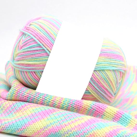 4 PCS Ombre Crochet Yarn - 50g Milk Cotton and Acrylic Set for Beginners Amigurumi with 2.5mm Hook (5-Ply)