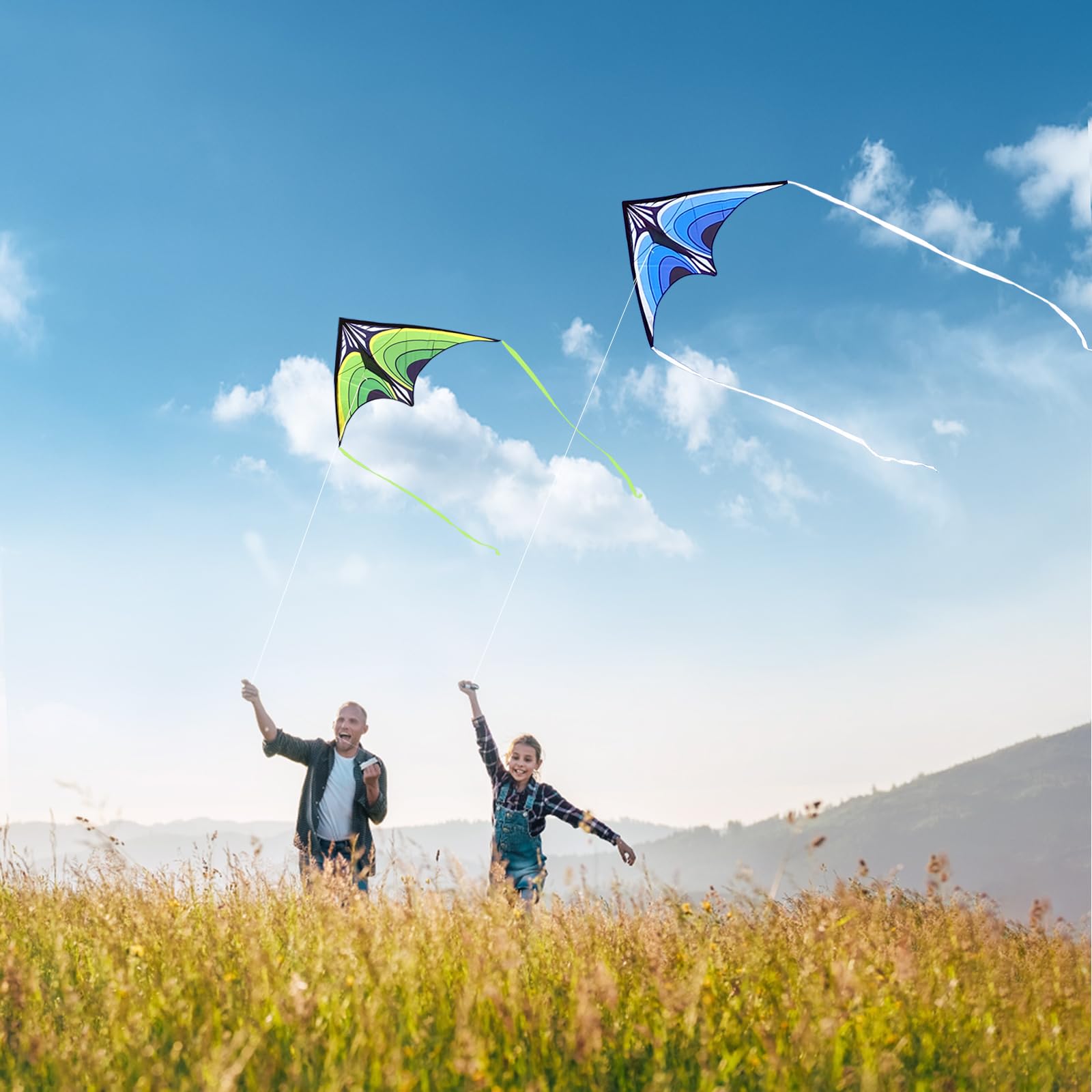 Cerf-volant Delta Facile à Voler Pour Enfants Et Débutants | Kit Complet Avec Poignée – Couleurs Vives Et Résistant