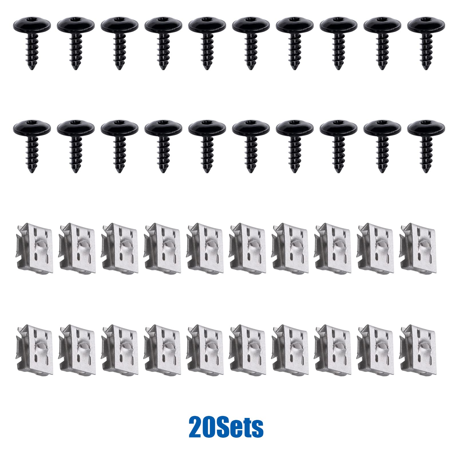 T Liner Parts Rexka 10 Sets 5mm Fender Liner Bumper Cover Splash Shield... Fender Nut - Foto 5