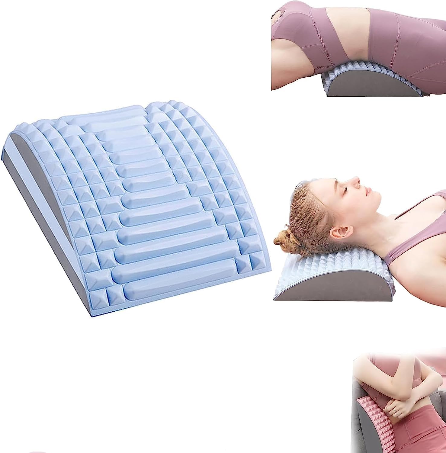 NURCIX Neck Back Stretcher Herniated Disc Lower Upper Pain Relief Devices, Spine Waist Massage Relaxation Yoga Stretcher Sciatica Back Arch Stretcher (Blue)