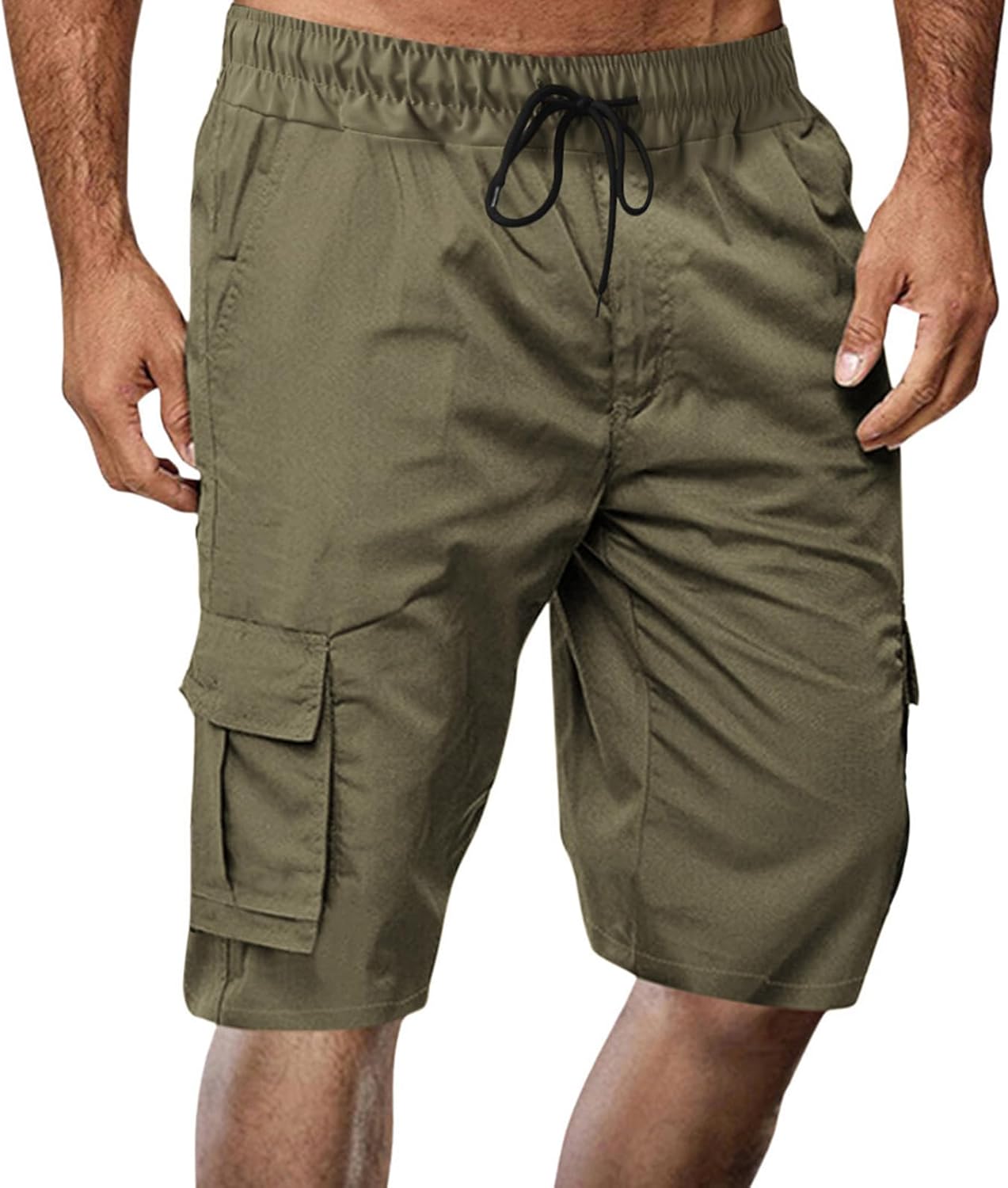 Construction Pants Buy Men's Black Elastic Waistband Cargo Pants