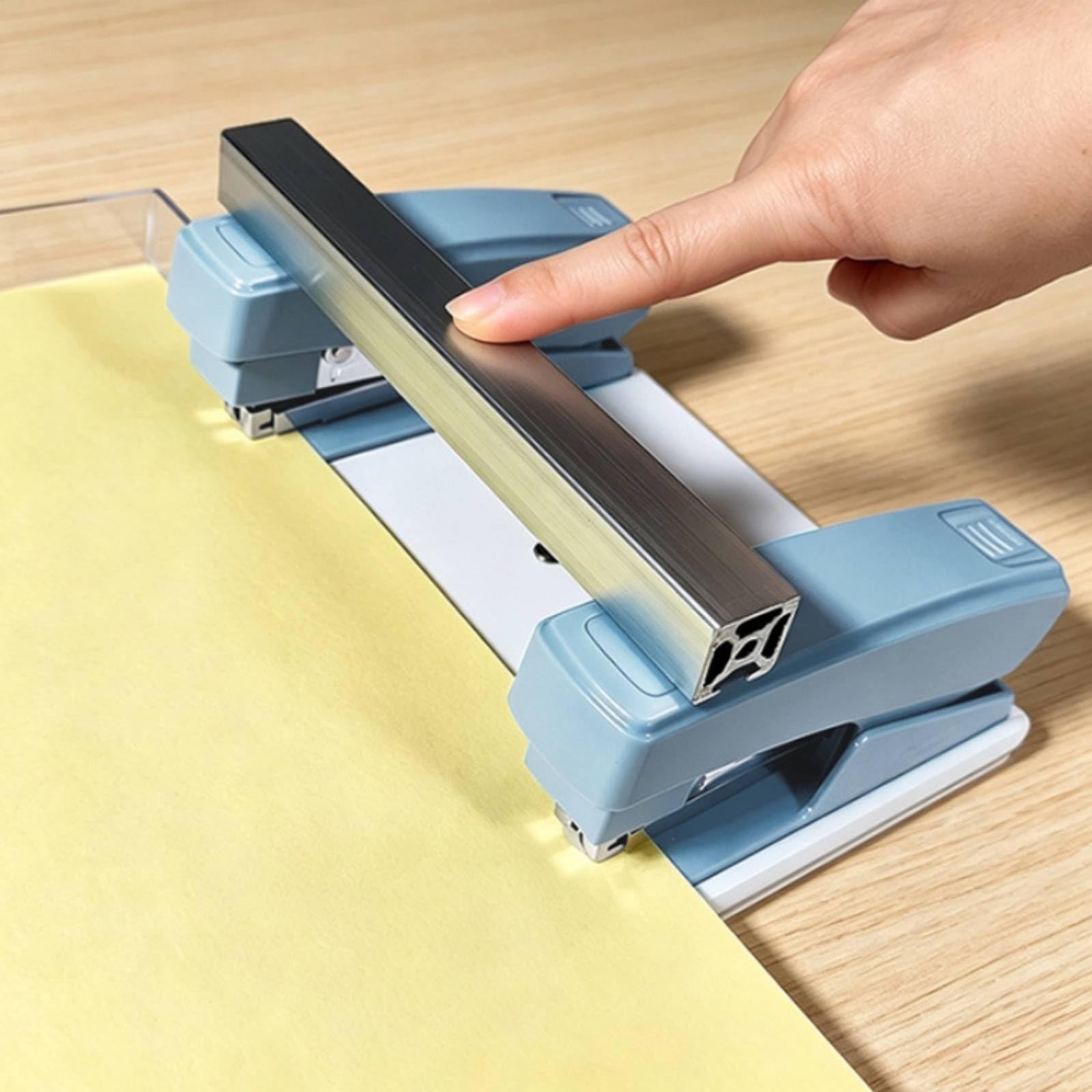 Baoblaze Grapadora de Doble Cabezal Grapadora Doble Grapadora de Oficina Grapadora de Escritorio Engrapadora Metálica Mecanismo Simultáneo para Unir con Grapas