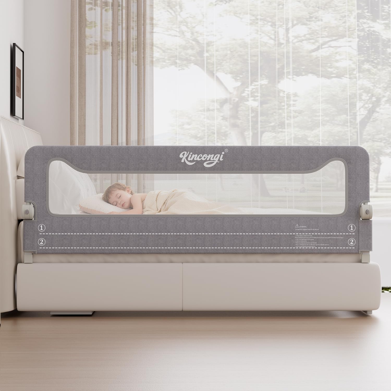 Kincongi 71 Inch Swing Down Toddler Bed Rail