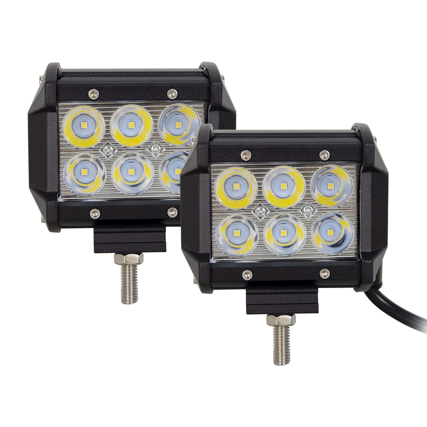 SKYWORLD Listwa świetlna LED Combo, 288 W, z uchwytem tablicy rejestracyjnej, 2 x 18 W, 4 cale, lampa robocza z zestawem wiązek przewodów DC 12 V, 24 V, 6000 K, do pojazdów offroadowych, 4 x 4 ATV UTV