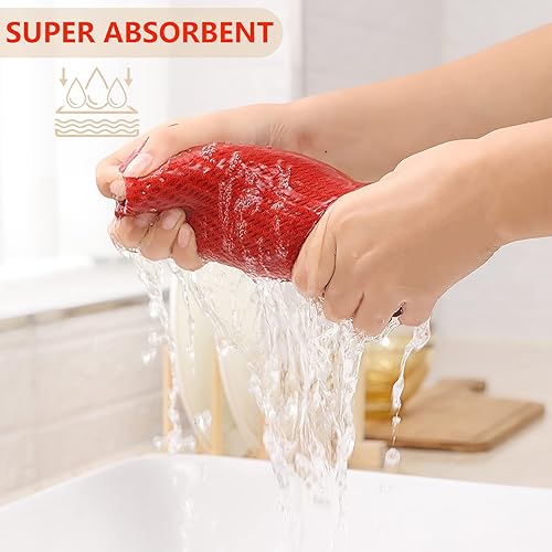 Miniatura 3 de Kitinjoy - Paños de cocina de 100 % algodón, tela de tejido gofrado, paño de limpieza ultrasuave, absorbente y de secado rápido.