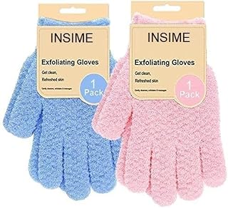 Rotvac Premium Exfoliating Shower Body Gloves (2 Pairs) | Dual Texture Deep Cleansing & Dead Skin Removal | Spa Massage Ba Price In India