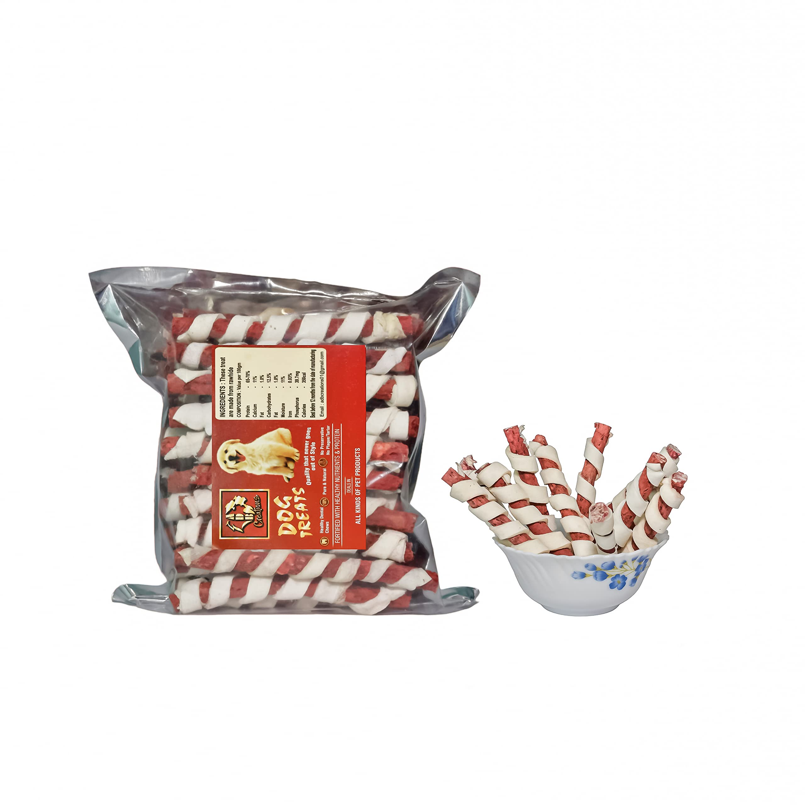 ADB Creations Mutton Flavor Dog Chew Stick, Rawhide Munchy Protein & Dental Sticks for Dogs | Snacks for All Breed Dogs of All Life Stages - 10Kg (Pack of 1)