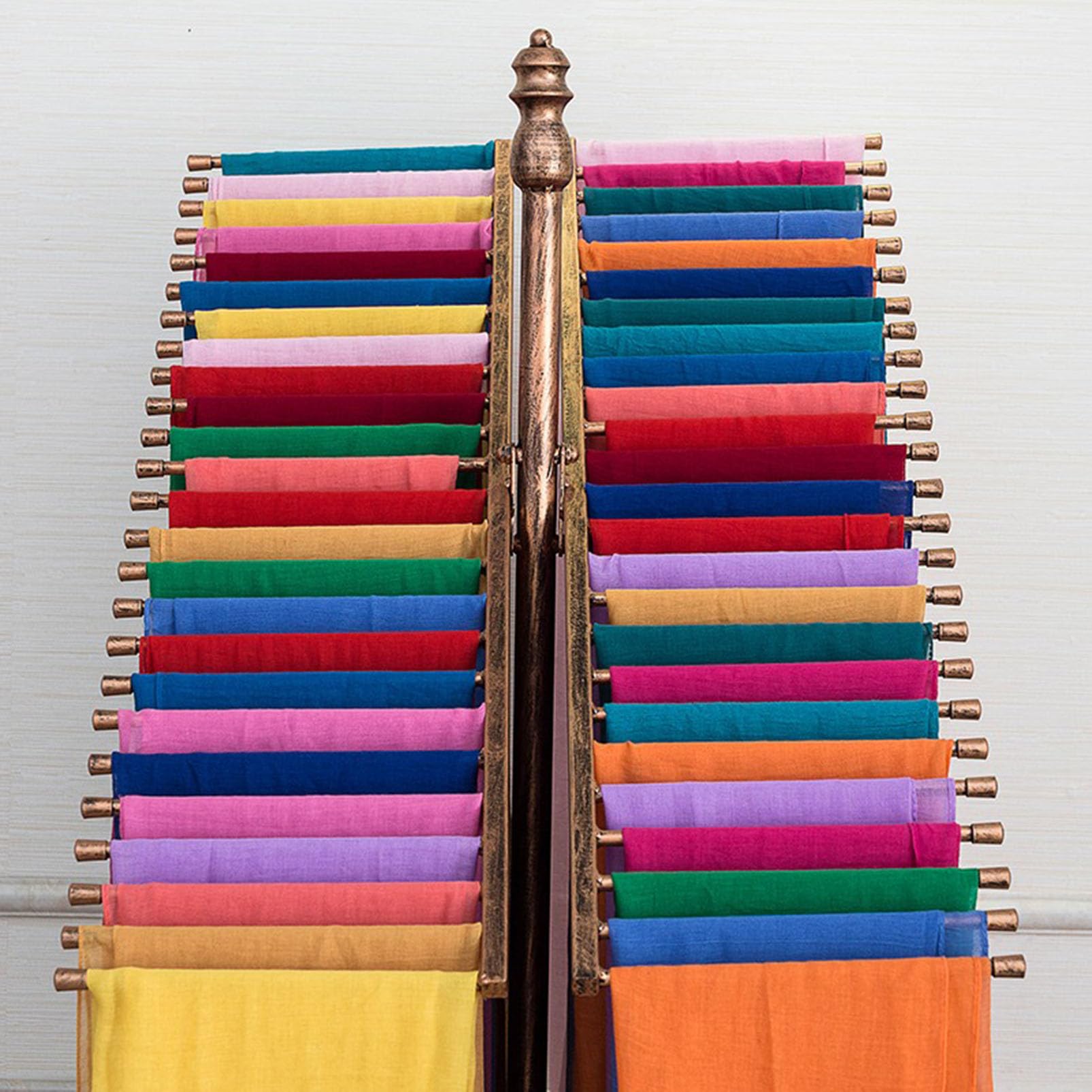 Soporte para bufandas, estante de exhibición de metal para bufandas, chales, hiyabs y pantalones, organizador multiusos independiente para armario, dormitorio o tienda