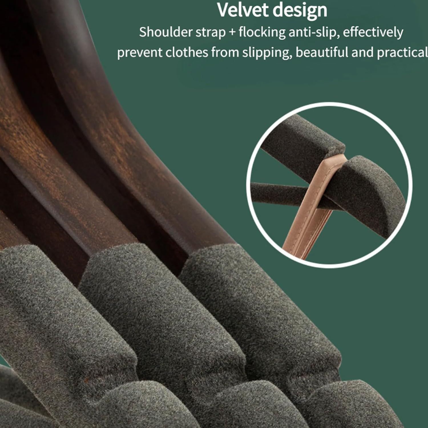 Perchas De Ropa Flocadas De Madera De 10 Piezas, Percha De Traje para Hombres Antideslizante, Gancho Giratorio De 360 ​​° para Colgar Pantalones para Sudadera(B)