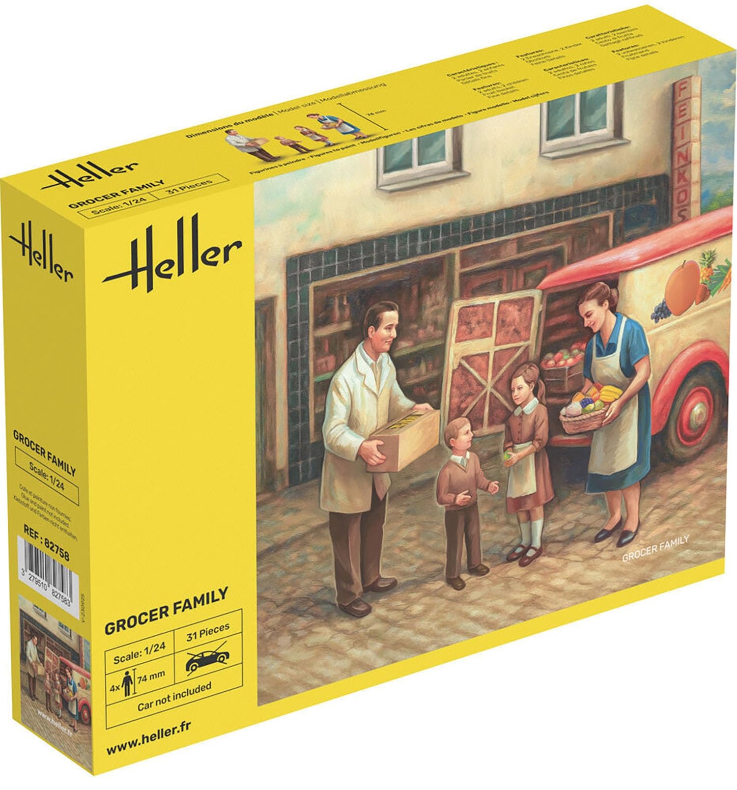 Eerel HE82758 1/24 City Mobile Sales Family 4 Figurki, model plastikowy