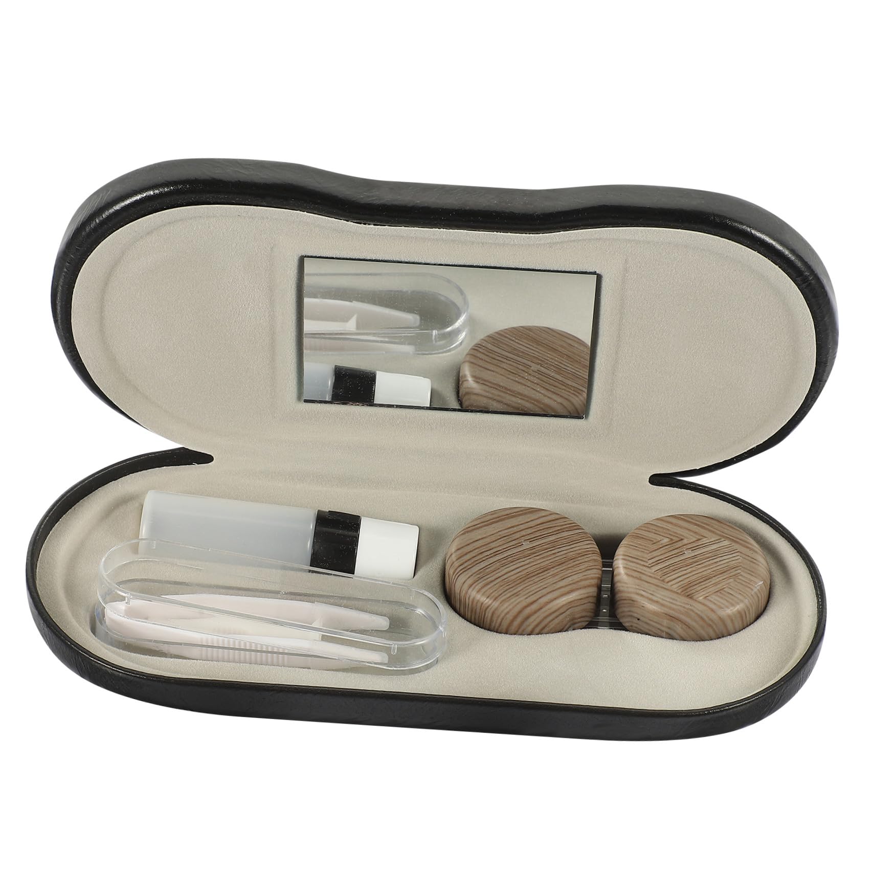PLAFOPE 1set Organizer Per Occhiali Pu Pelle Custodia Doppio Per Sole e Ottici Compatto e Leggero Per Viaggi e Uso Quotidiano