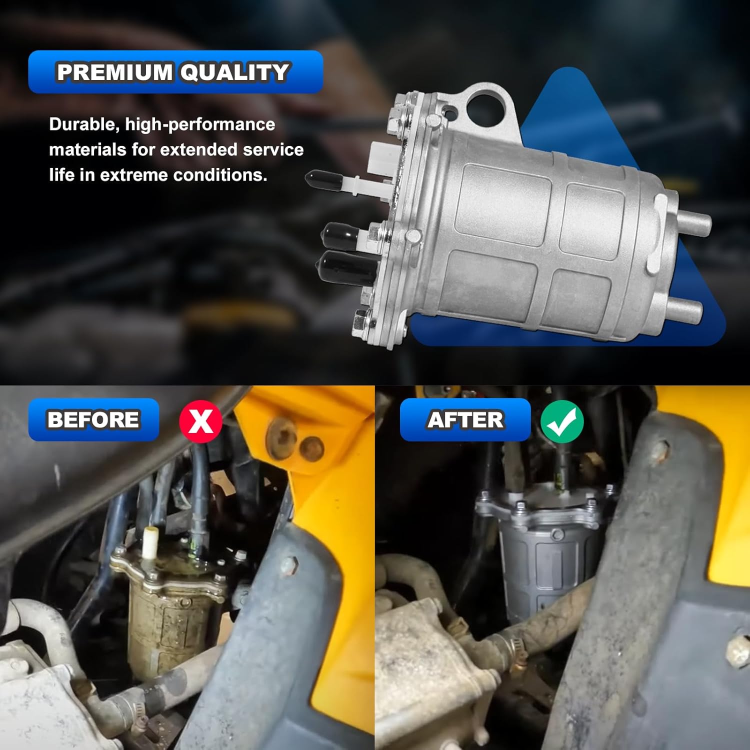 Fuel Pump Compatible with 2007-2014 Honda ATV Models (Rancher 420, Foreman 500, TRX420, TRX500, TRX700XX) - Replace# 16700-HP5-602