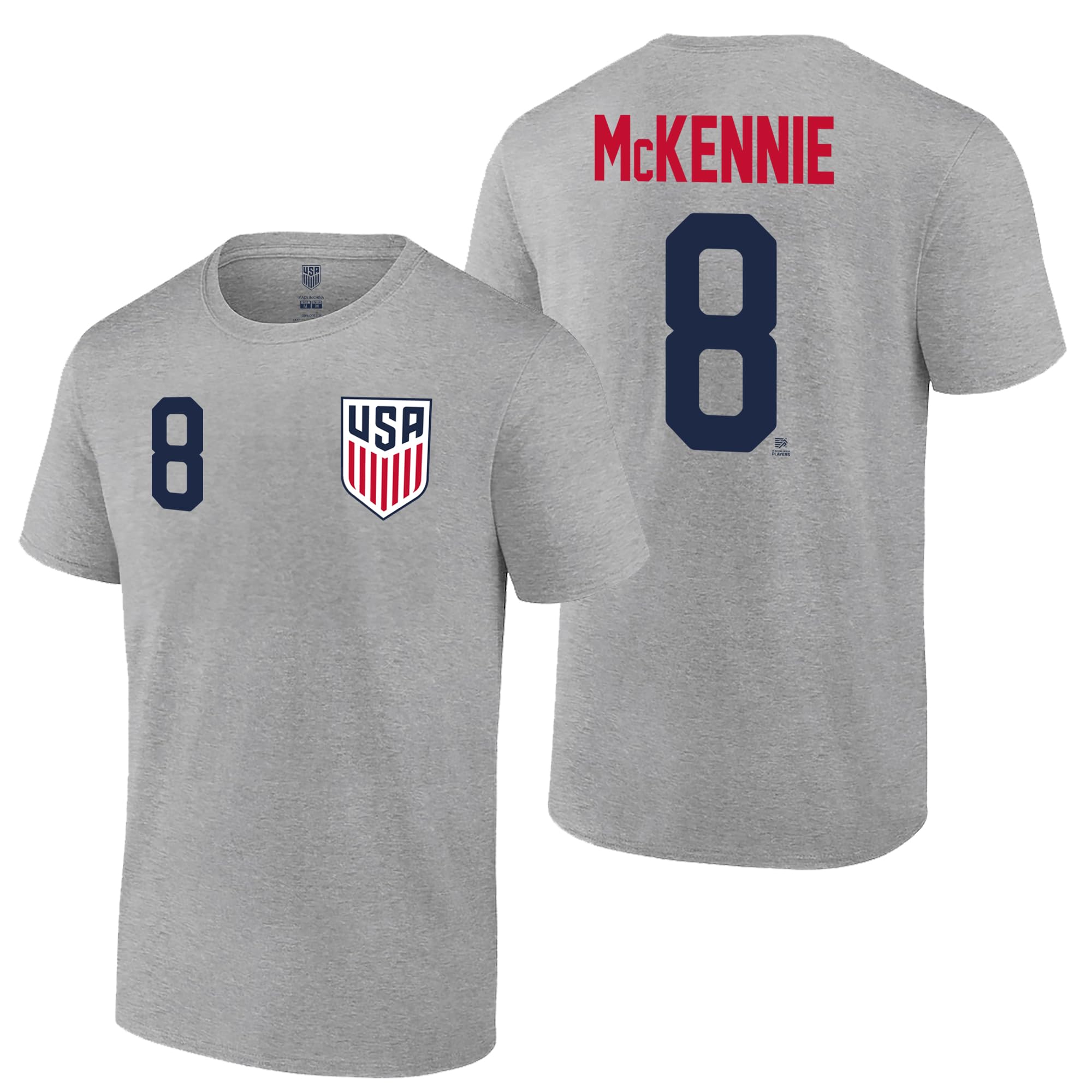 Icon Sports USMNT Men's Player T-Shirt | Offical Licensed U.S. Soccer Player Name and Number Cotton Tee
