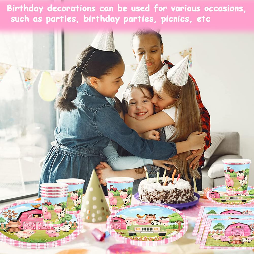 Vaisselle D'Anniversaire Thème Animaux De La Ferme - Décoration Fête Enfant Festive Et Colorée