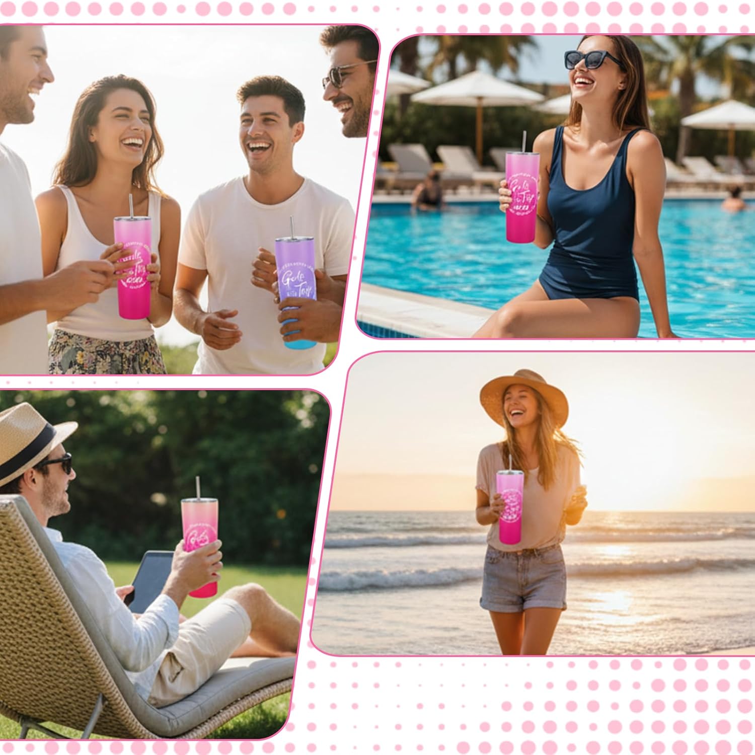 4 Pack 2026 Trip Gifts 20 oz Stainless Steel Tumblers for Women,Insulated Travel Cups with Lids, Matching Weekend Getaway Friendship Gifts for Vacation, Bachelorette Party - Image 7