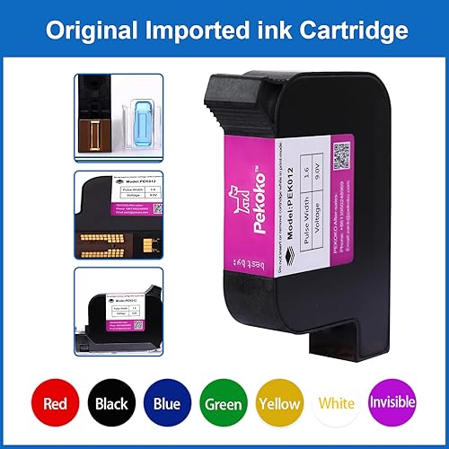 Miniatura 6 de PEKOKO LB100S Impresora de inyección de tinta térmica TIJ portátil inteligente de mano de 0.500 in en línea QR Bar Lote Número de fecha Máquina de