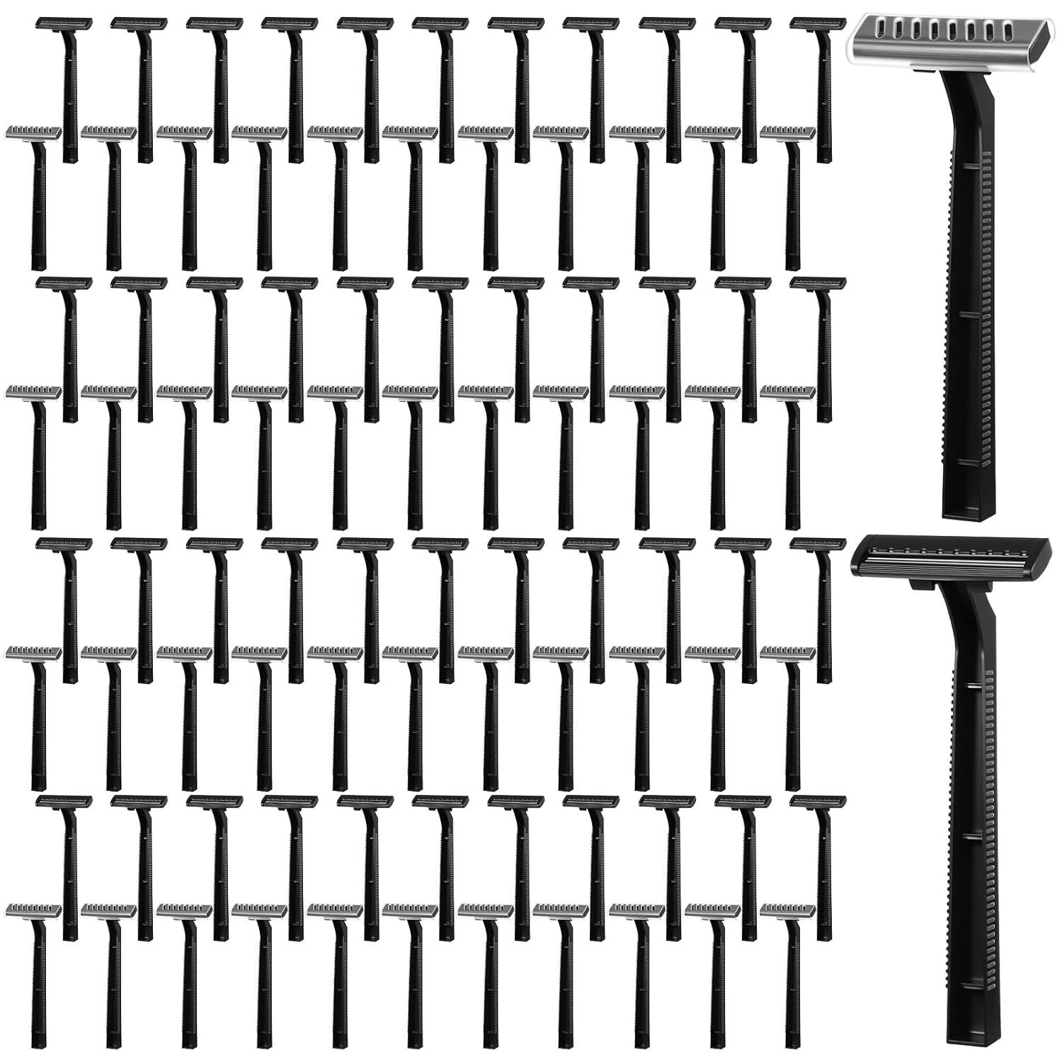 400PCS Twin Blade Disposable Razors with Clear Safety Cap, Plastic Portable Manual Shavers Stainless Steel Blade for Men Women Bathing Homeless Hotel Travel Camping harity Apartment