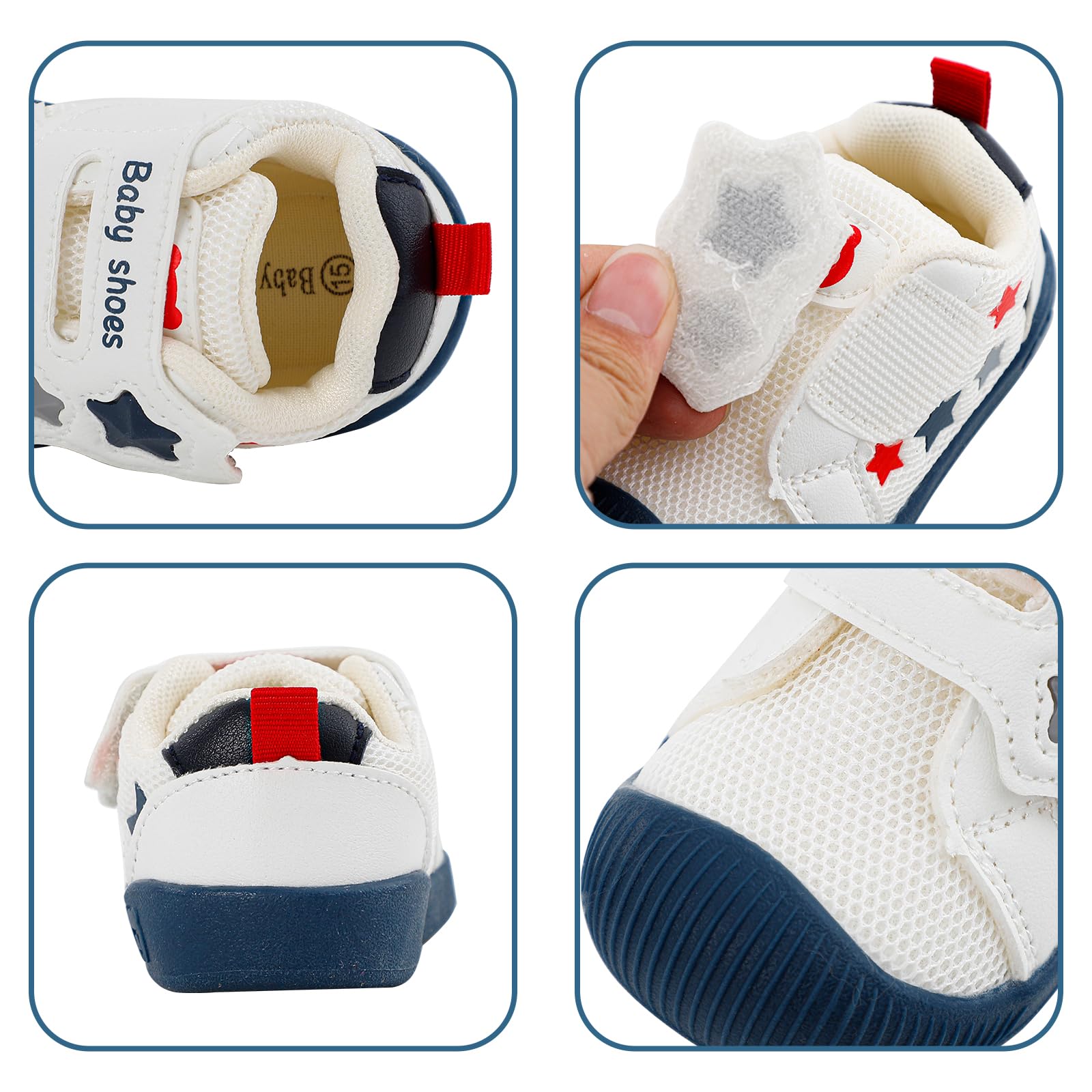 LACOFIA Zapatos Primeros Pasos Bebé Niños Calzado Respetuoso Bebé Zapatillas Deporte con Suela Goma Antideslizante Bebé