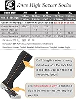 Vista 2 de APTESOL - Calcetas de fútbol hasta la rodilla (paquetes de 1/3/5) Calcetas acojinadas para niños, jóvenes, adultos, para equipos deportivos OTC