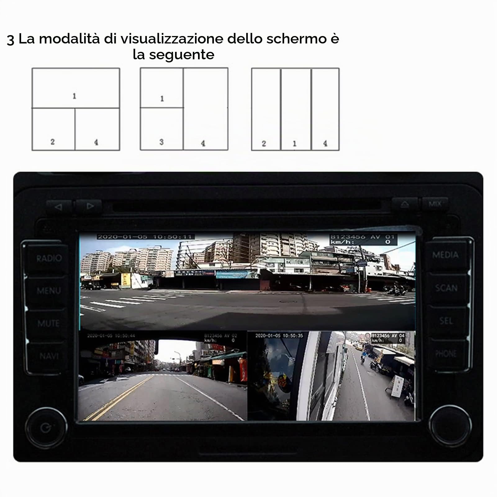 Videoregistratore Mobile DVR per Auto, Mini MDVR 1080P a 4 Canali Design di Livello Industriale per Camion, Rimorchi, Furgoni, Autobus e Veicoli