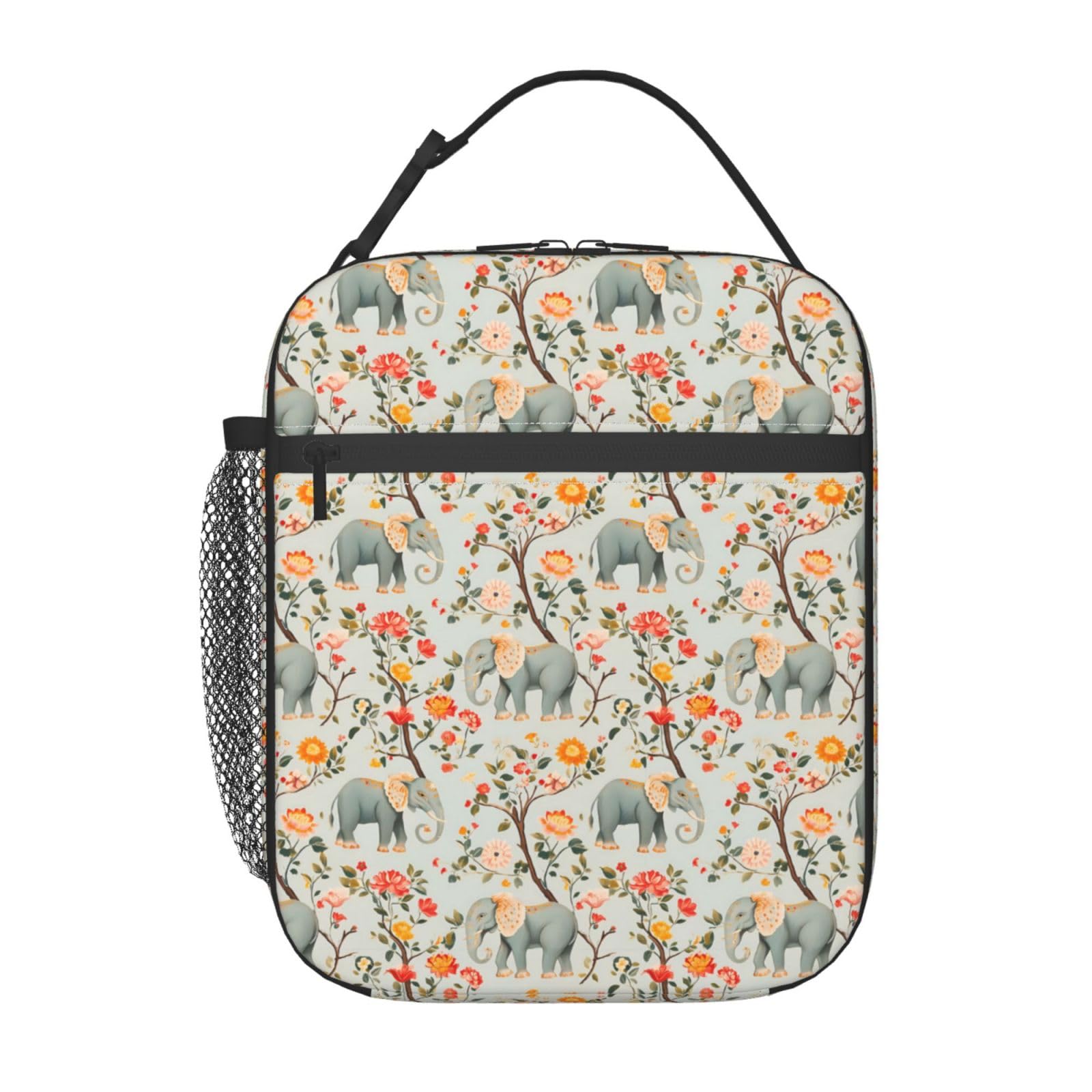 Elephant Lunch Box Insulated Lunch Bag for kids Girls Boys,Reusable Lunch Box Containers for Women Men,Durable Cooler Tote Bag Lunchbox for Office/School/Picnic