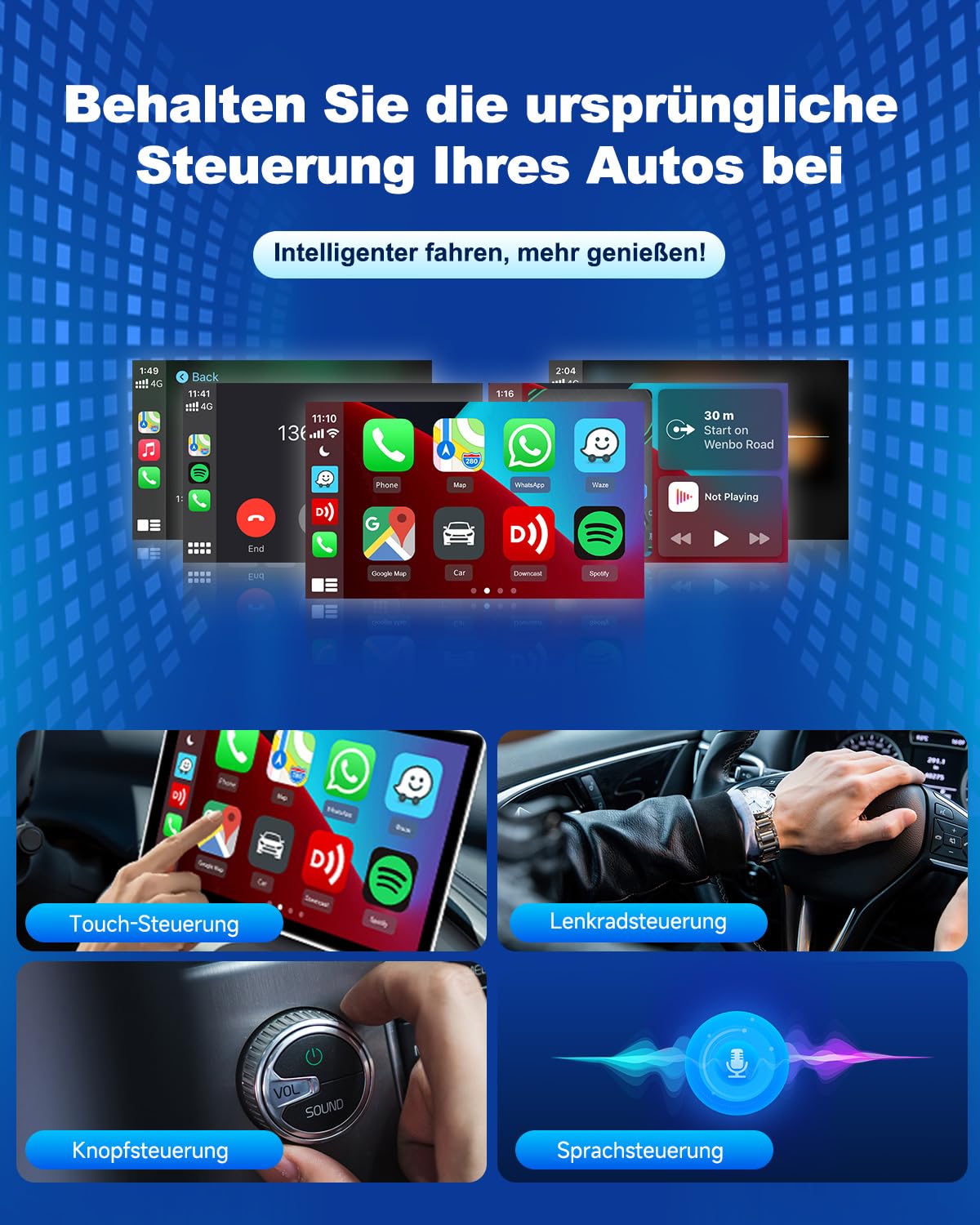 Carlinkit Wireless CarPlay & Android Auto Adapter – Mini Ultra 3, wandelt OEM-Kabelverbindung in kabelloses CarPlay/Android Auto für iPhone & Android 11+, USB-A/Type-C Plug & Play, Online-Upgrade