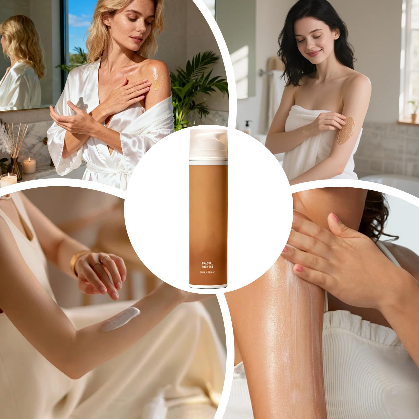 Lotion autobronzante - 200 ml - Soin corporel hydratant, nourrissant et progressif, naturel, non gras