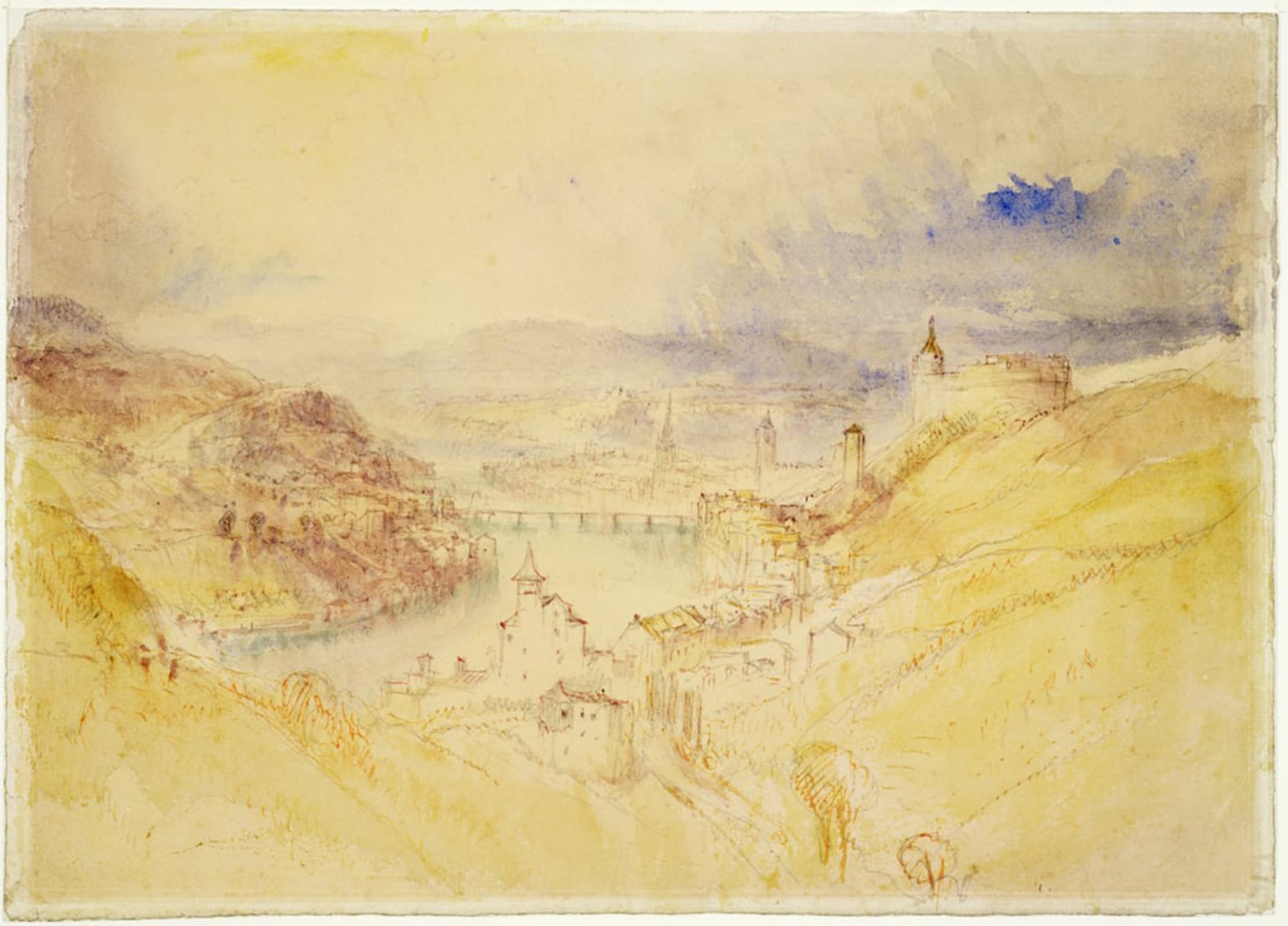 SERENDIPITP Vintage Wall Art Canvas Nordic Poster Canvas Print Picture Schaffhausen by Mallord William Turner Wall Art Poster for Home Decor 60x90cm