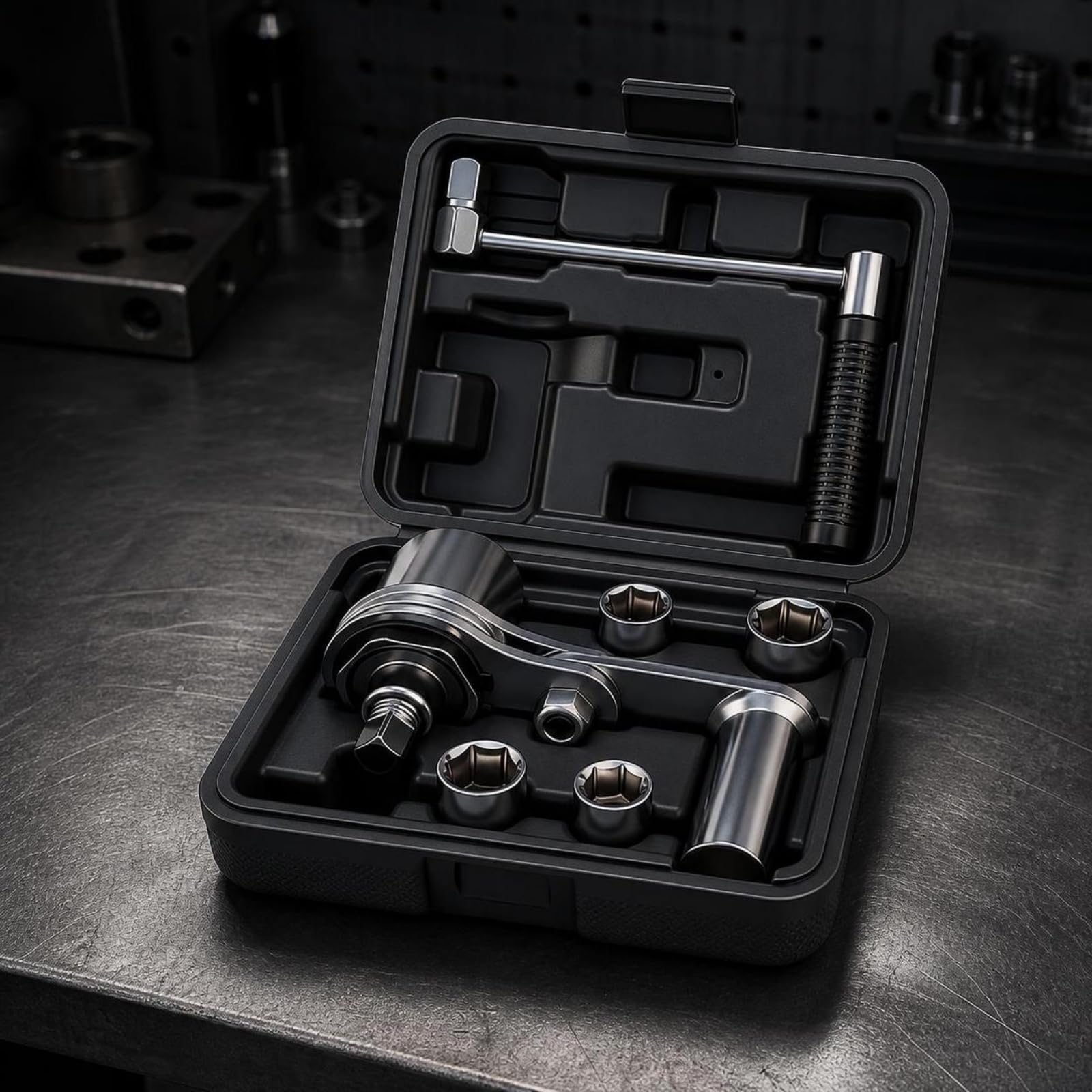 Harilla Kit Cambio Pneumatici Facile da Usare Custodia Rigida Inclusa, Chiave con Bussole, Portatile, Chiave con Valigetta, per Garage, Officina, Automobilisti
