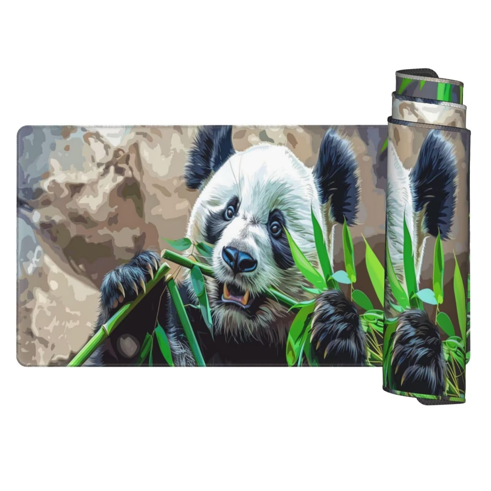 Tappetino Mouse animale Panda gigante tappetino mouse xxl gaming 1200x600x3mm Grande Tappetino per mouse waterproof，superficie prova di versamento e base antiscivolo，casa Ufficio scrivania Decor F62