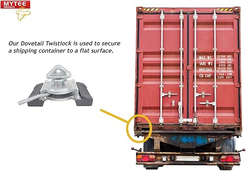 Miniatura 2 de Mytee Products Paquete de 8 contenedores de envío con bloqueo manual de giro  estilo cola de milano  Se utiliza para asegurar contenedores de envío
