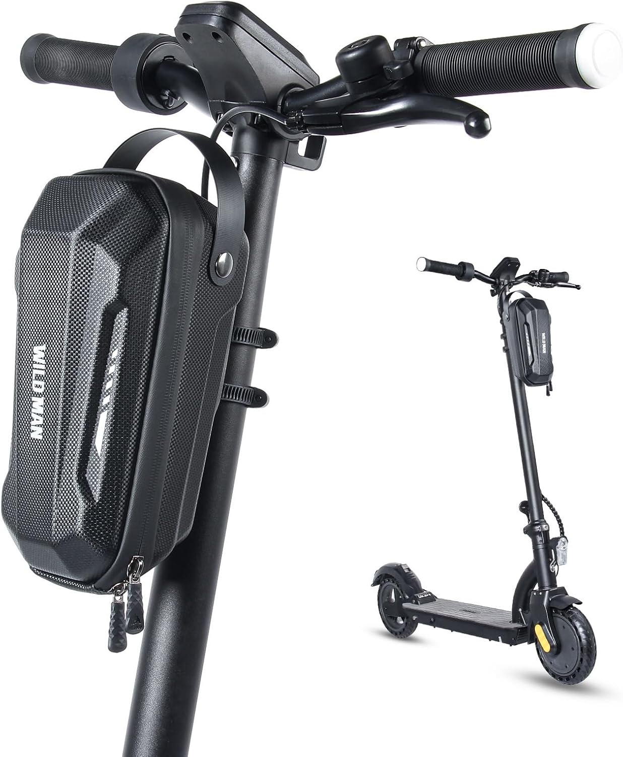 Scooter Storage Bag, Quick Release 2L Capacity Scooter Handlebar Bag for Carrying Charger Tools Repair Tools with Waterproof Hardshell, Compatible with Scooters, Bikes, Segway Ninebot and NIU GD9X 2L