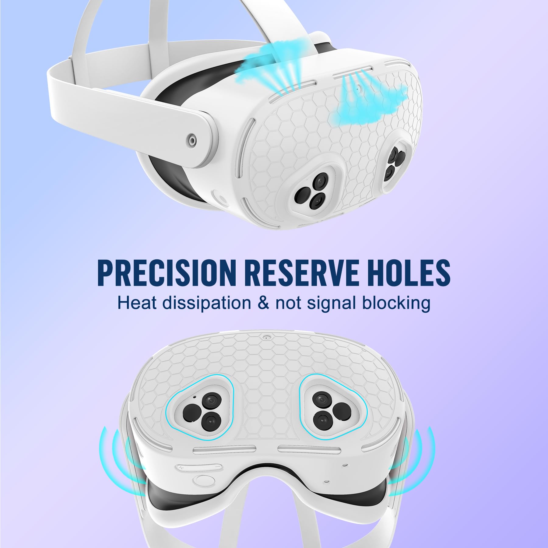 Ensemble de coques en silicone, compatibles avec les accessoires Meta Quest 3S, protection VR, protection du visage, poignées de contrôleur, coque avant et étui de protection d'objectif pour Meta