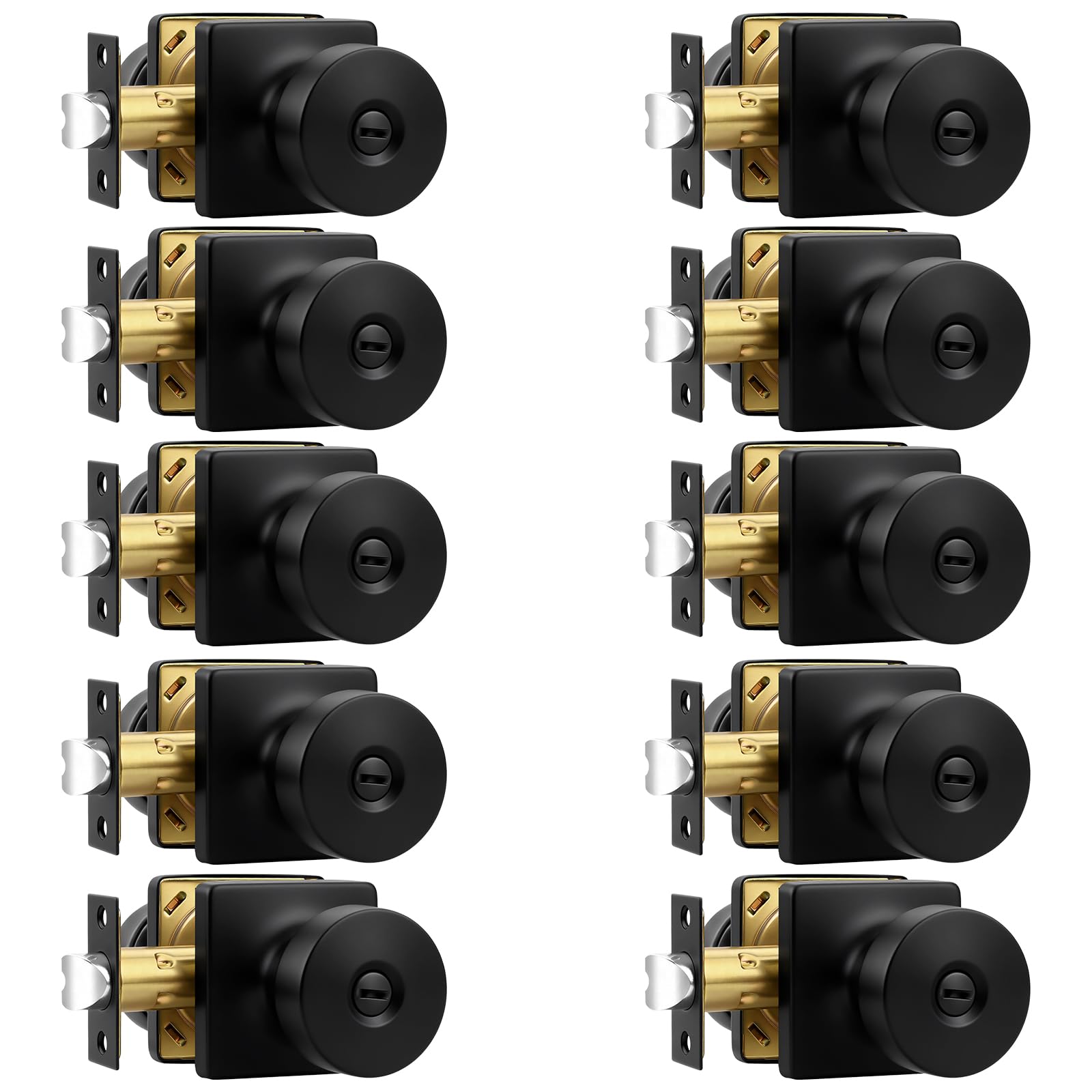 Matte Black Dummy Door Knobs - 2 Pack -15