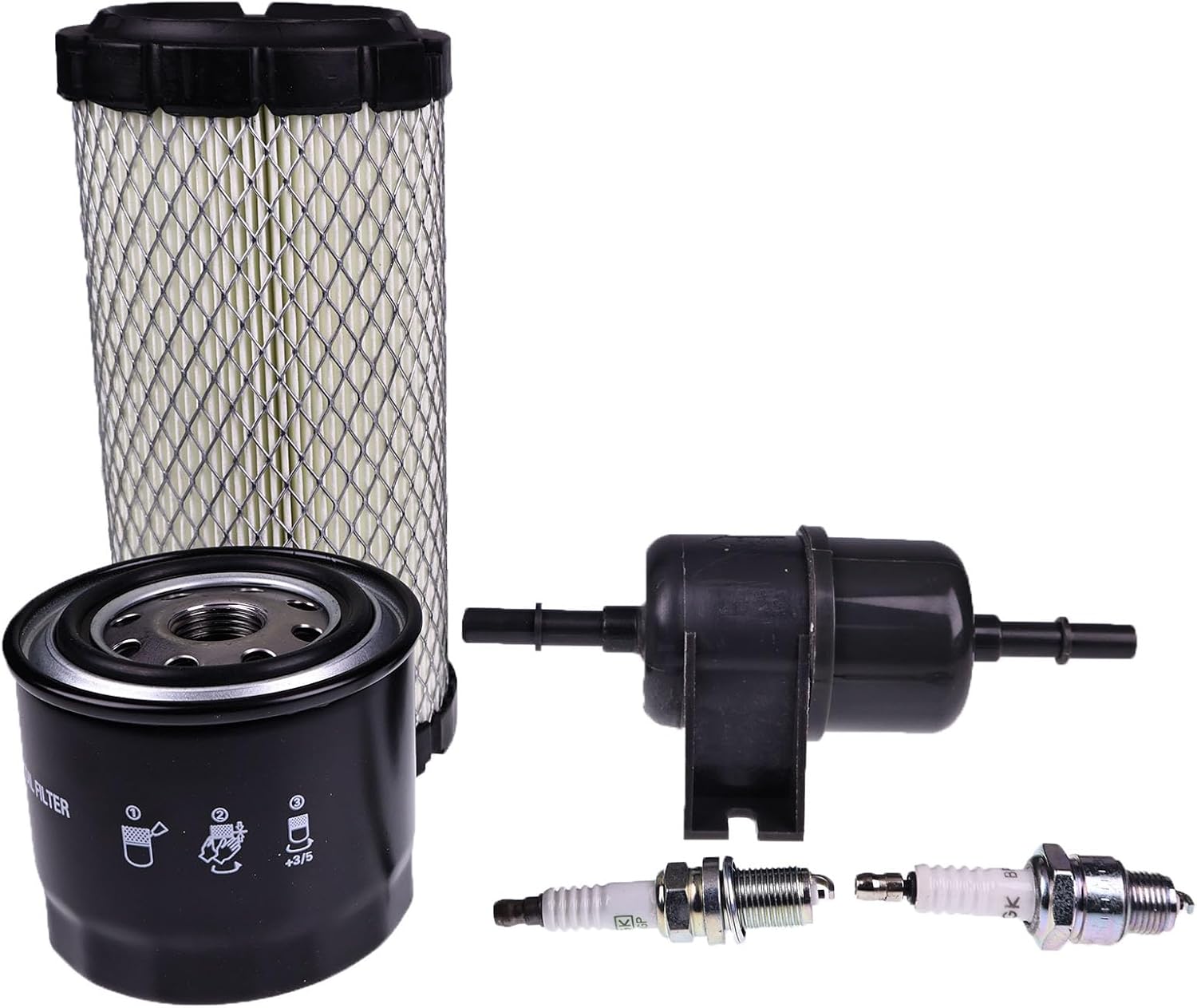Tune Up Maintenance Kit Filters Compatible for John Deere Gators XUV 620i 625i Kawasaki FD620-AS26 Engine M113621