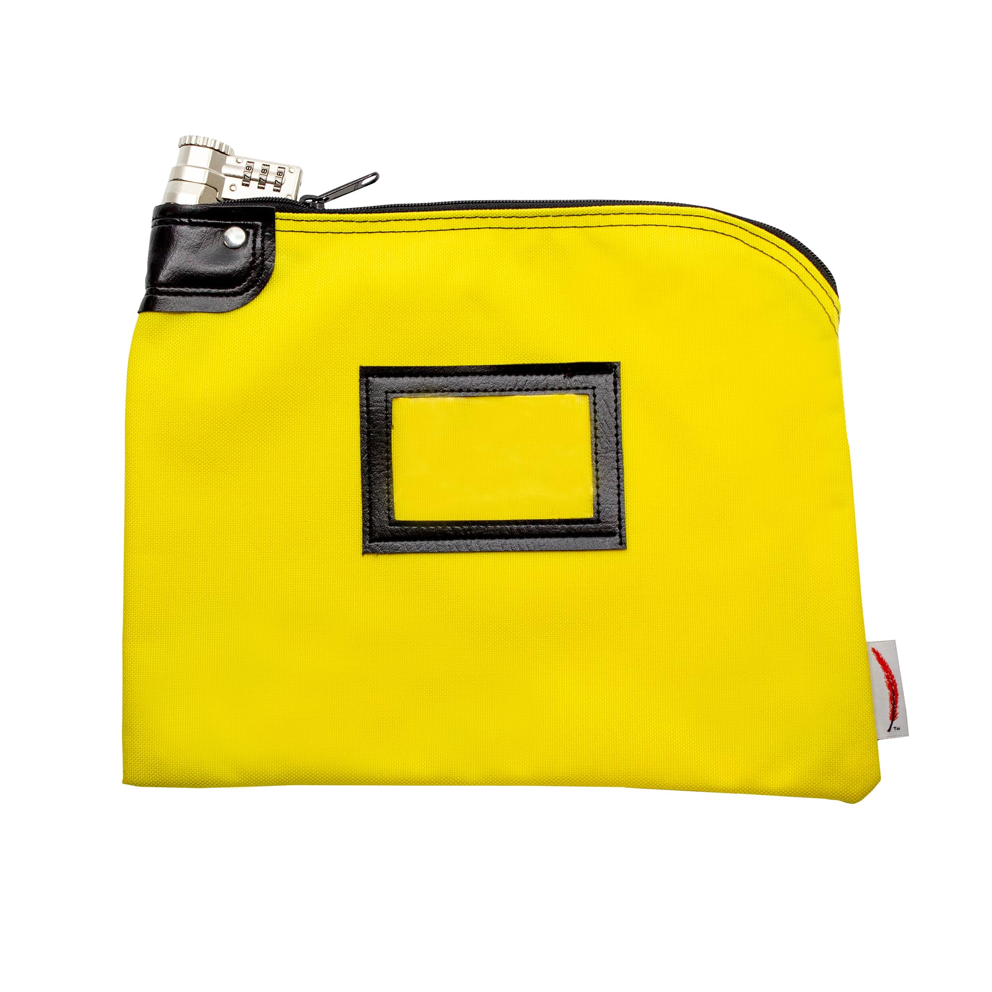 Cardinal bag supplies Bank Bag with Zipper, 9 x 12 Inch Money Bag with Combination Lock, Multipurpose Water Repellent Bank Bag,1000 Denier Nylon Puncture Resistant, Yellow