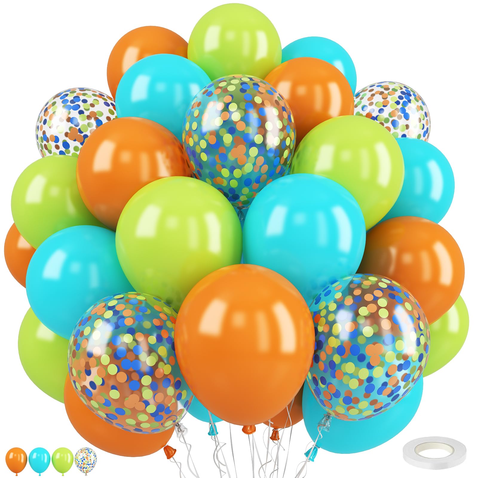 Dinosaur Balloons 50PCS 12 Inch Fruit Green Blue and Orange Balloons