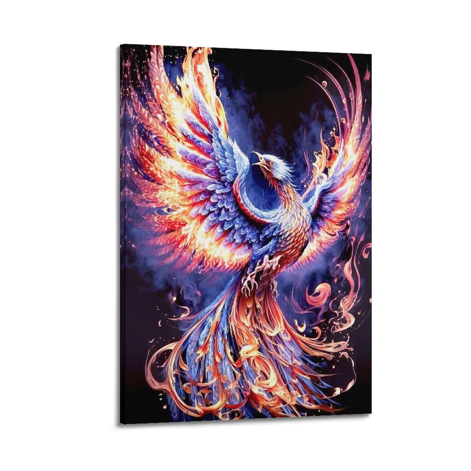 DLJGDS Fantasy Creatures Poster Oil Painting Art Blue Flame Phoenix Decorative Painting Canvas Wall Posters And Modern Family Bedroom Decor 20x30inch(50x75cm)