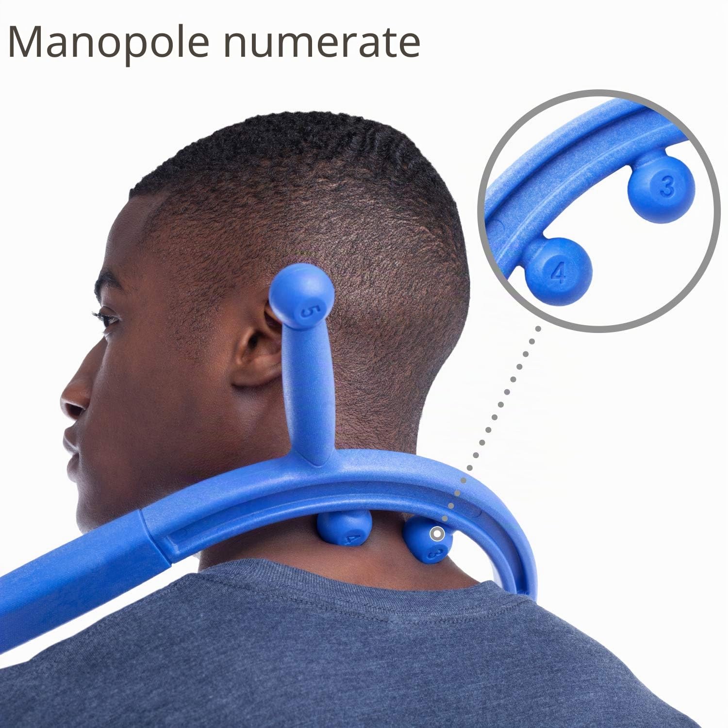 Body Back Buddy Massaggiatore per Schiena con Poster Didattico, Stick di Massaggio Portatile (Blu)