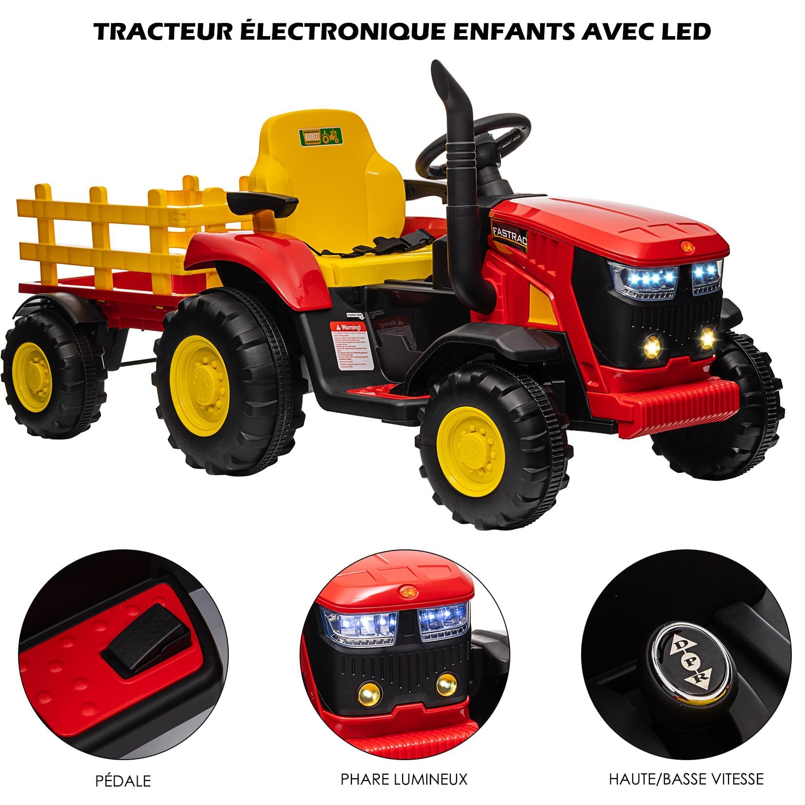 GarveeLife Trattore Elettrico per Bambini con Batteria 12V e Motore 35W